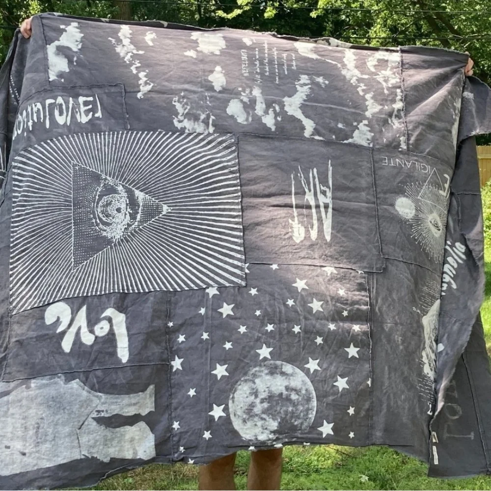 Magnolia Pearl Bob Dylan Blanket Artist Squat Throw Dropcloth 001 Ozzy Patchwork